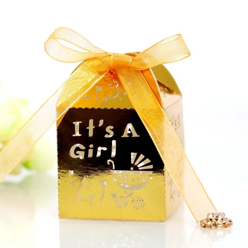 Simple Creative Wedding Party Laser Hollow Baby Car Chocolate Wedding Candy Packaging Box