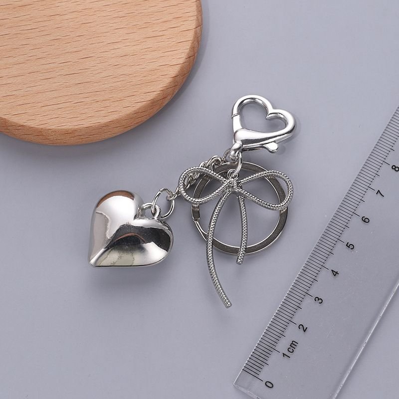 Fashion Simple Heart Bow Key Chain