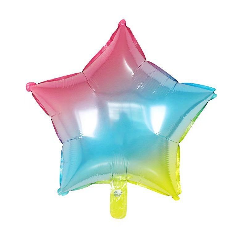 18 Inch Light Plate Heart-Shaped Star Gradient Aluminum Film Balloon Party Decoration 50-Bag