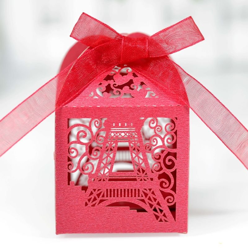 Simple Creative Hollow Eiffel Tower Wedding Candy Packaging Box