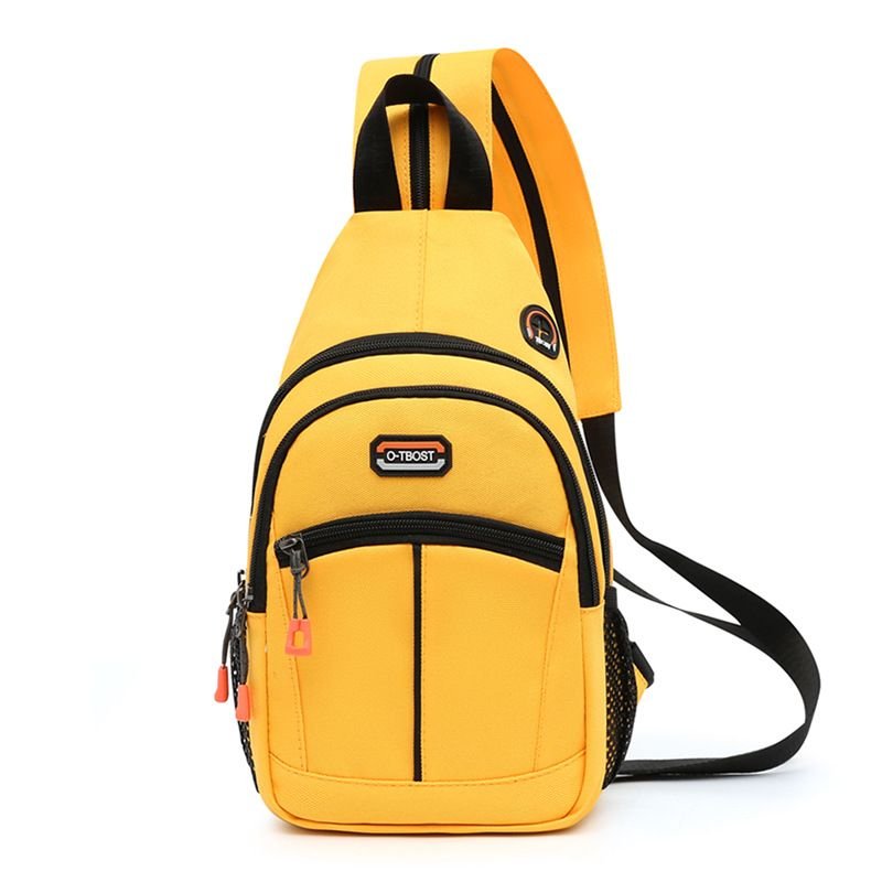 Casual Color Blocking Men Women Zipper Outdoor Travel Chest Bag Backpack