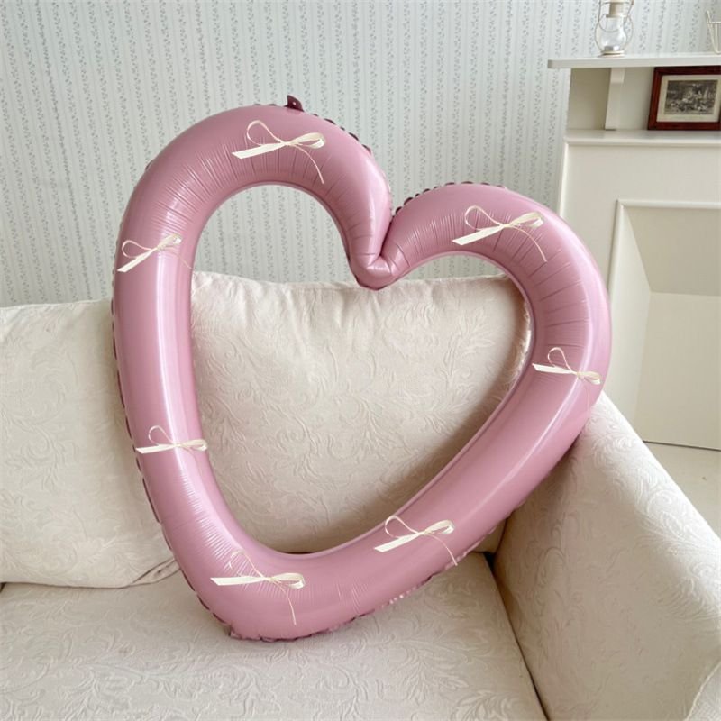 40 Inch Valentine'S Day Bow Heart Hollow Aluminum Film Balloon Decoration