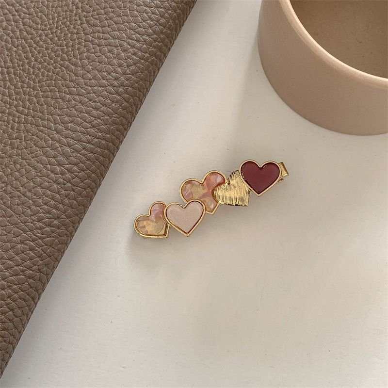 Women Fashion Simple Heart-Shaped Acetate Hairpin