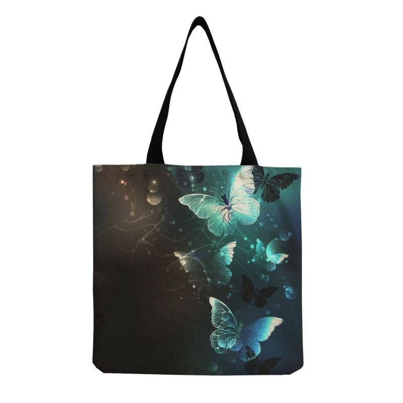 Women'S Multifunctional Large Capacity Butterfly Print Shopping Bag