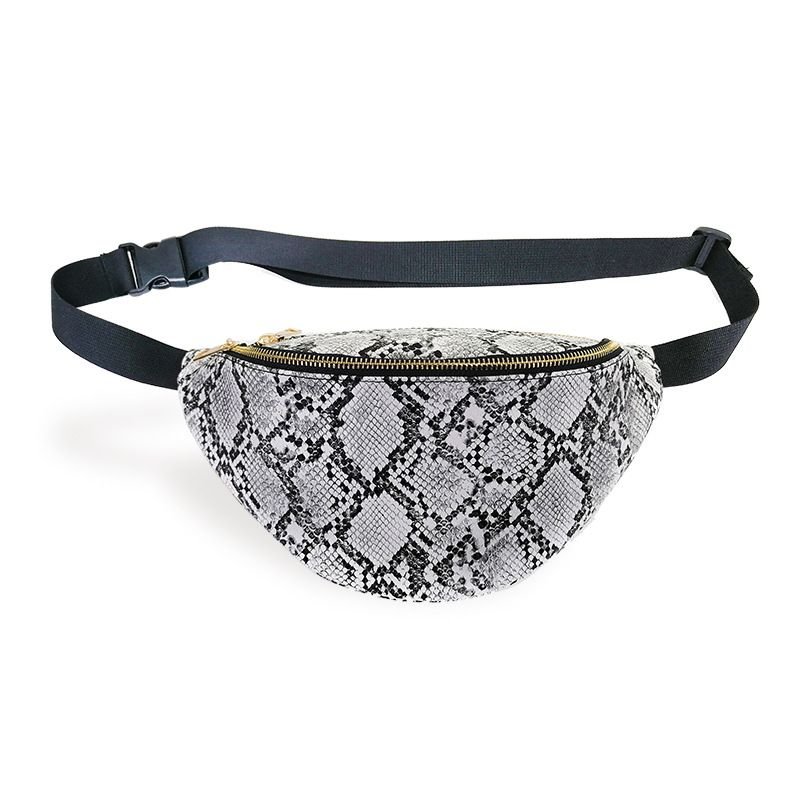 Women Fashion Snake Print Sports Chest Bag