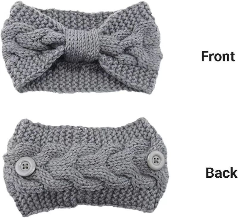 Women Fashion Knitted Twist Bow Warm Headband