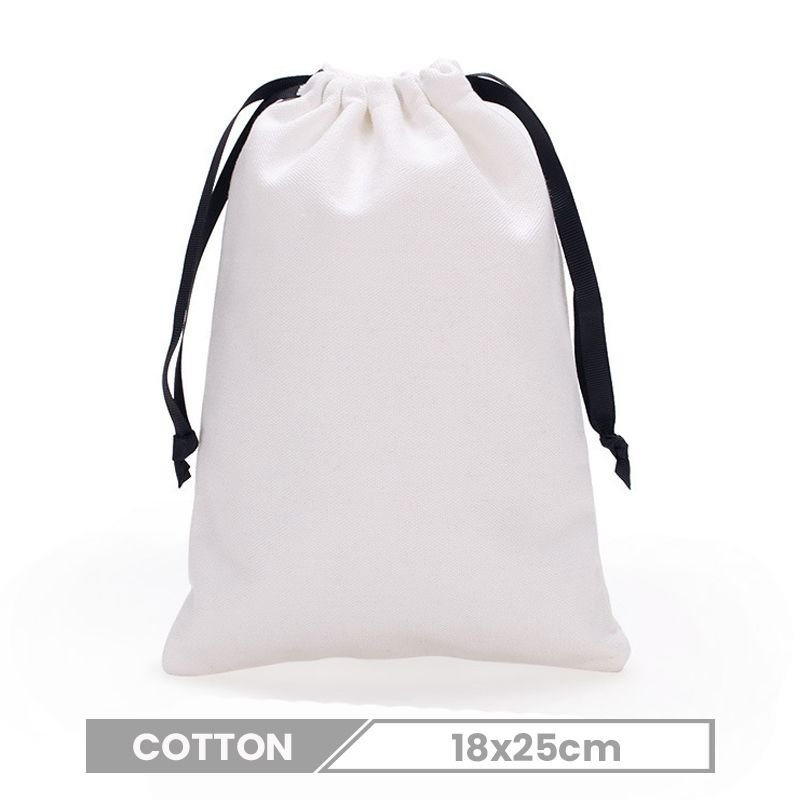 Custom Logo Solid Color Cotton Drawstring Bag