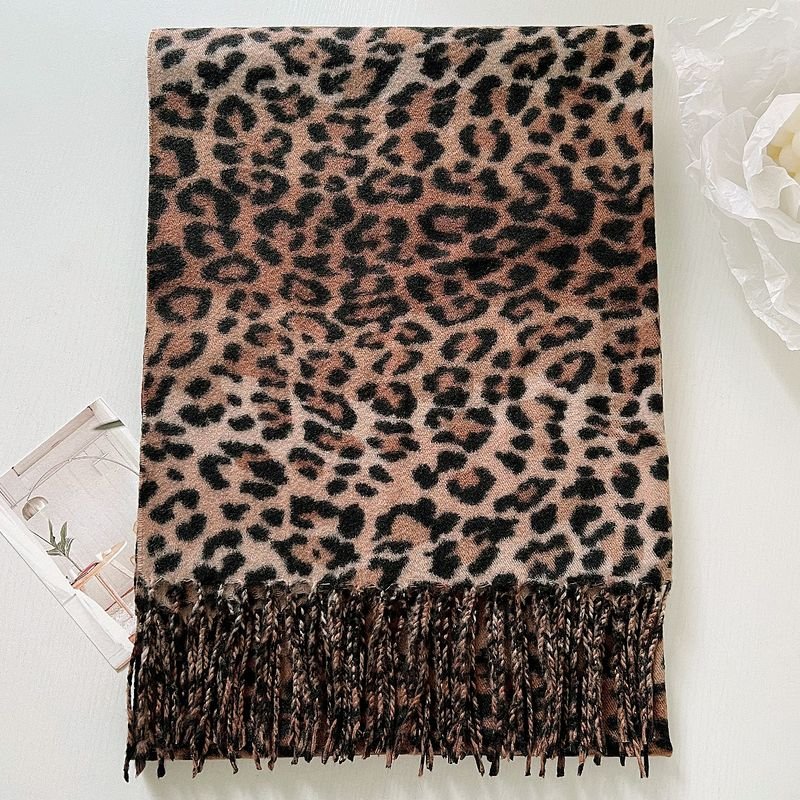 Autumn Winter Women Fashion Leopard Printed Warm Scarf