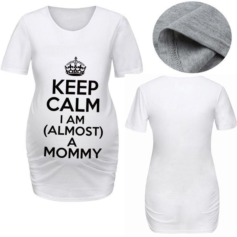 Valentine Day Pregnant Women'S Crown Letter Printed Round Neck Short Sleeve Couple T-Shirt