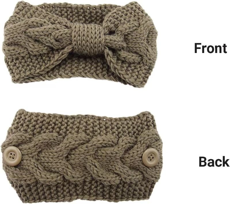 Women Fashion Knitted Twist Bow Warm Headband