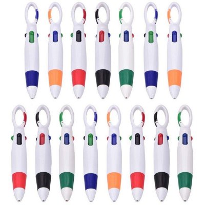 Simple Creative Portable Hanging Buckle Mountaineering Buckle Four-Color Ballpoint Pen